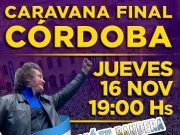 MILEI CIERRA SU CAMPAÑA EN CÓRDOBA ESTE JUEVES 16 DE NOVIEMBRE EN PATIO OLMOS.