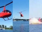 UN HELICÓPTERO SE ESTRELLÓ EN EL RÍO PARANÁ Y MURIÓ EL PILOTO.