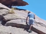 LA JUSTICIA ORDENÓ QUE EL TURISTA QUE ESCRIBIÓ EN LAS ALTAS CUMBRES DESPINTE TODO.