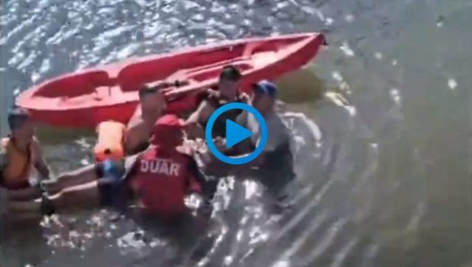 RESCATARON A UN HOMBRE QUE FLOTABA INCONSCIENTE EN EL DIQUE LA QUEBRADA.