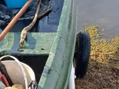 CALAMUCHITA: HUYERON DE LA POLICÍA EN UNA CANOA CON ARMAS.