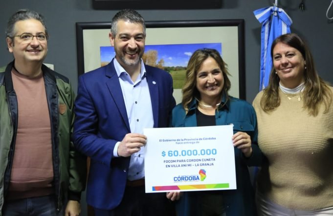 MYRIAN PRUNOTTO ENTREGÓ 60 MILLONES DE PESOS PARA OBRAS EN LA GRANJA.