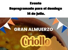 VILLA TULUMBA: REPROGRAMAN POR DUELO EL ALMUERZO CRIOLLO DEL 9 DE JULIO.