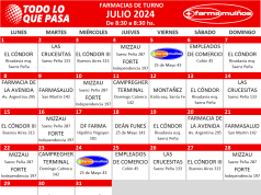 FARMACIAS DE TURNO JULIO 2024.