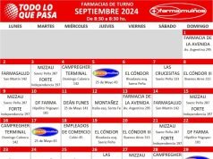 FARMACIAS DE TURNO SEPTIEMBRE 2024.