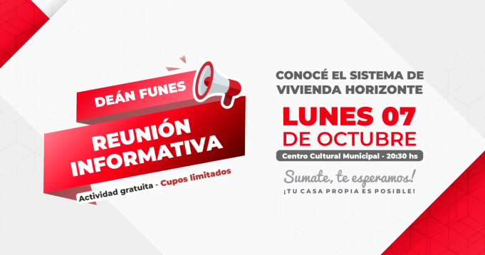 CASA PROPIA: COOPERATIVA HORIZONTE BRINDARÁ UNA CHARLA INFORMATIVA EN DEÁN FUNES ¡ESCUCHÁ LA NOTA CON CLAUDIA GUDIÑO!