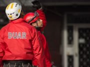 Derrumbe en Villa Gesell: bomberos de la Policía de Córdoba se suman a las tareas de rescate.
