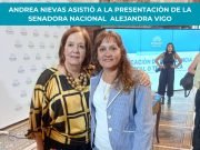 Andrea Nievas asistió a la presentación del proyecto de ley de la senadora Alejandra Vigo.
