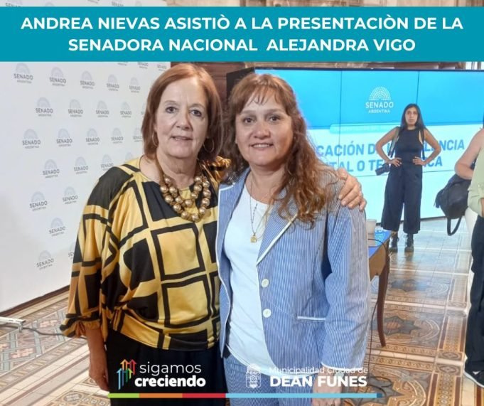 Andrea Nievas asistió a la presentación del proyecto de ley de la senadora Alejandra Vigo.