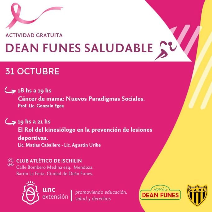 Se viene la Jornada Deán Funes Saludable.