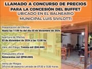 Deán Funes: Llamado a concurso de precios para la concesión del buffet del balneario municipal.