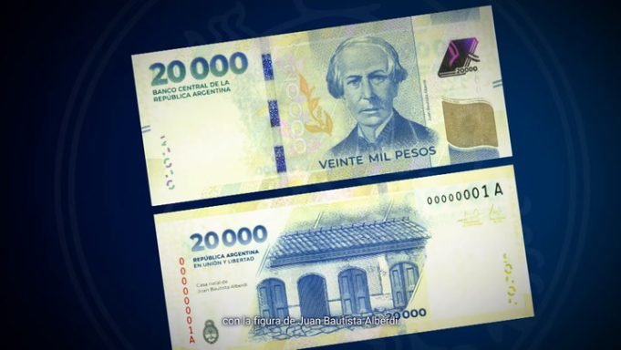 El Banco Central puso en circulación el billete de $20.000.
