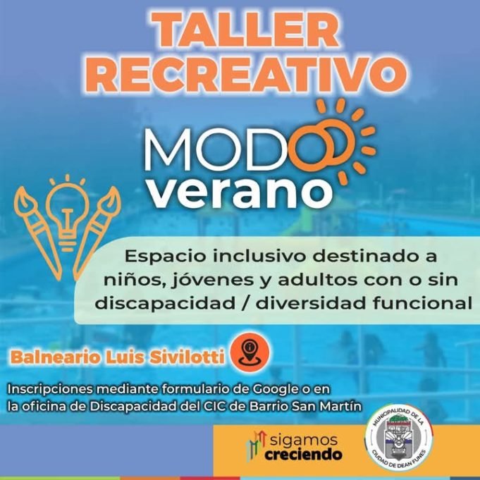 Están abiertas las inscripciones para los talleres recreativos modo verano – espacio inclusivo.