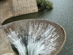Dique San Roque: Después de más de un año el agua llegó al embudo.
