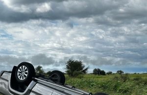 Vuelco de vehículo en Ruta 60: solo daños materiales