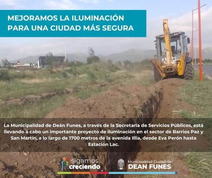 Deán Funes: Mejoran la Iluminación para una ciudad más segura.