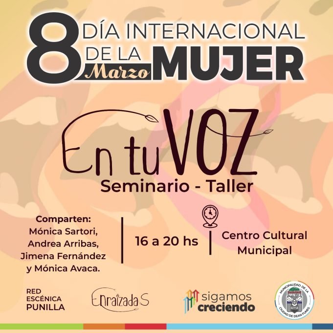 Seminario-Taller “En Tu Voz” para Mujeres en Deán Funes