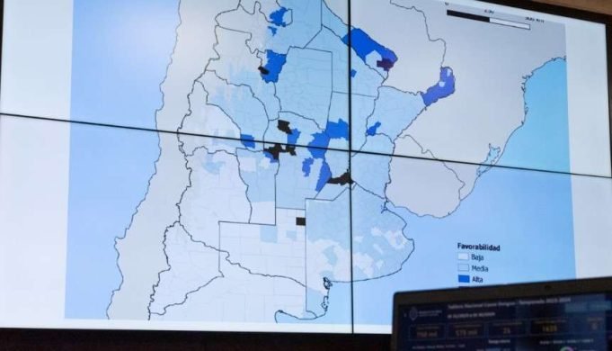 Ischilín entre los Departamentos con mayor riesgo de brote de Dengue según el mapa de favorabilidad de Nación.