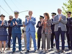 Tránsito: Prunotto presidió la ceremonia en homenaje a los héroes de Malvinas.