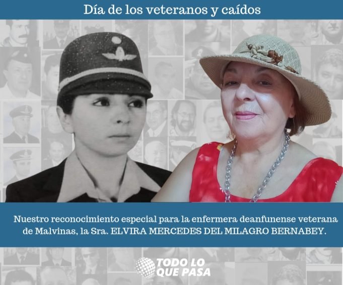 Elvira Bernabey, la enfermera de Deán Funes que fue reconocida como veterana de Malvinas.