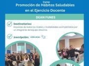 Este martes se dictará el curso de “promoción de hábitos saludables en el ejercicio docente”.