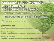 Hoy: Celebración por el Día Mundial del Medio Ambiente y vacunación antirrábica en B° Belgrano.