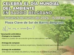 Hoy: Celebración por el Día Mundial del Medio Ambiente y vacunación antirrábica en B° Belgrano.