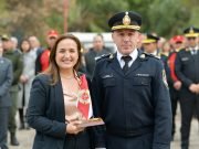 Myrian Prunotto presidió la celebración del 137° aniversario de la Dirección de Bomberos.