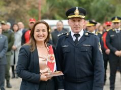 Myrian Prunotto presidió la celebración del 137° aniversario de la Dirección de Bomberos.
