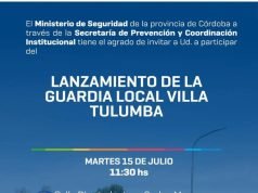 Lanzarán la Guardia Local en Villa Tulumba este martes.