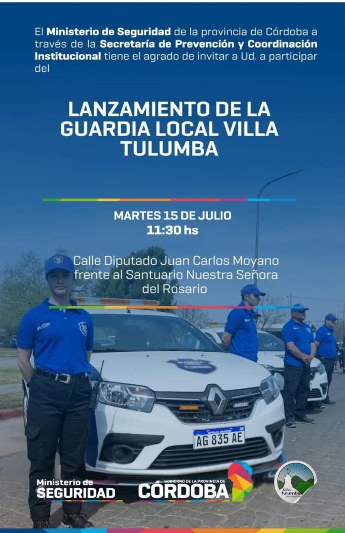 Lanzarán la Guardia Local en Villa Tulumba este martes.