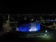La Legislatura se ilumina en homenaje al Bicentenario de Uruguay.
