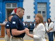 En Cosquín: Myrian Prunotto encabezó la entrega de móviles policiales para Punilla.