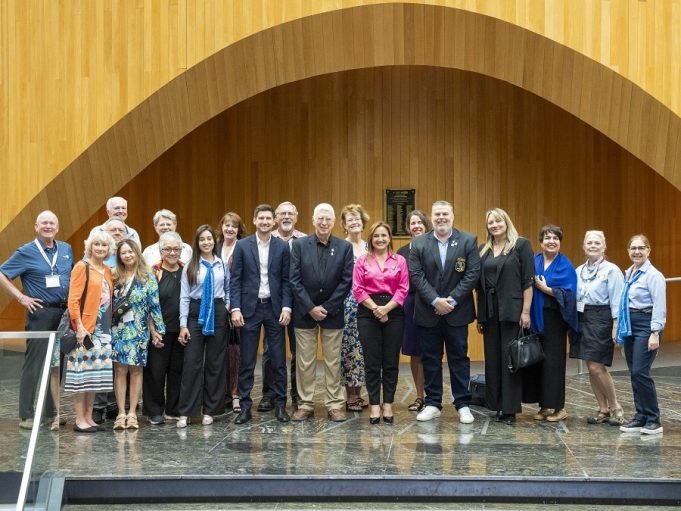 Prunotto recibió una comitiva del Rotary Internacional de Estados Unidos.