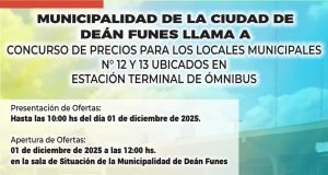 Llamado a concurso de precios para los locales 12 y 1 de la Estación Terminal de Ómnibus.