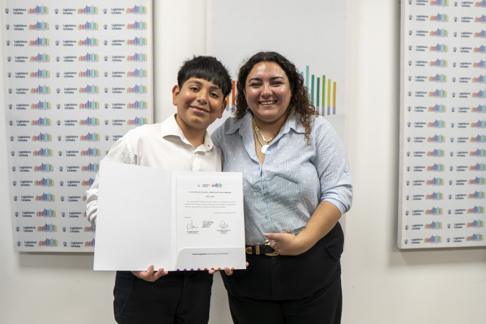 La Legislatura de Córdoba reconoció al niño Maikol Paz.