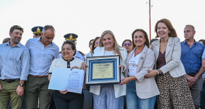 Myrian Prunotto presidió el acto por el 115° aniversario de La Puerta.