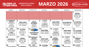 FARMACIAS DE TURNO MARZO 2026