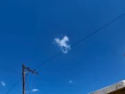 Cayó sorpresivamente un poste de madera en el ingreso de una despensa de Barrio Belgrano.