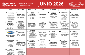 FARMACIAS DE TURNO JUNIO 2026